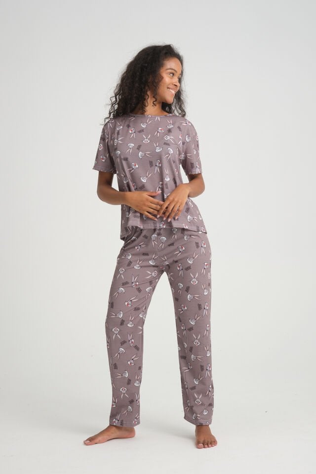 Kısa Kollu Kadın Pijama Takımı BugsBunny