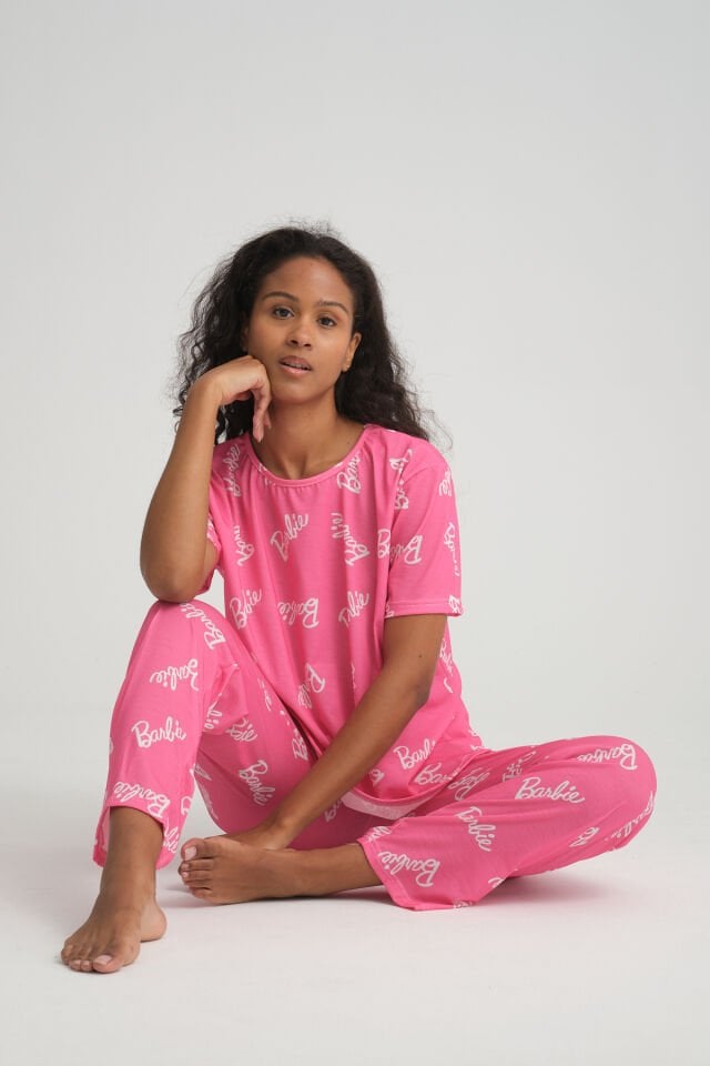 Kısa Kollu Kadın Pijama Takımı Barbie