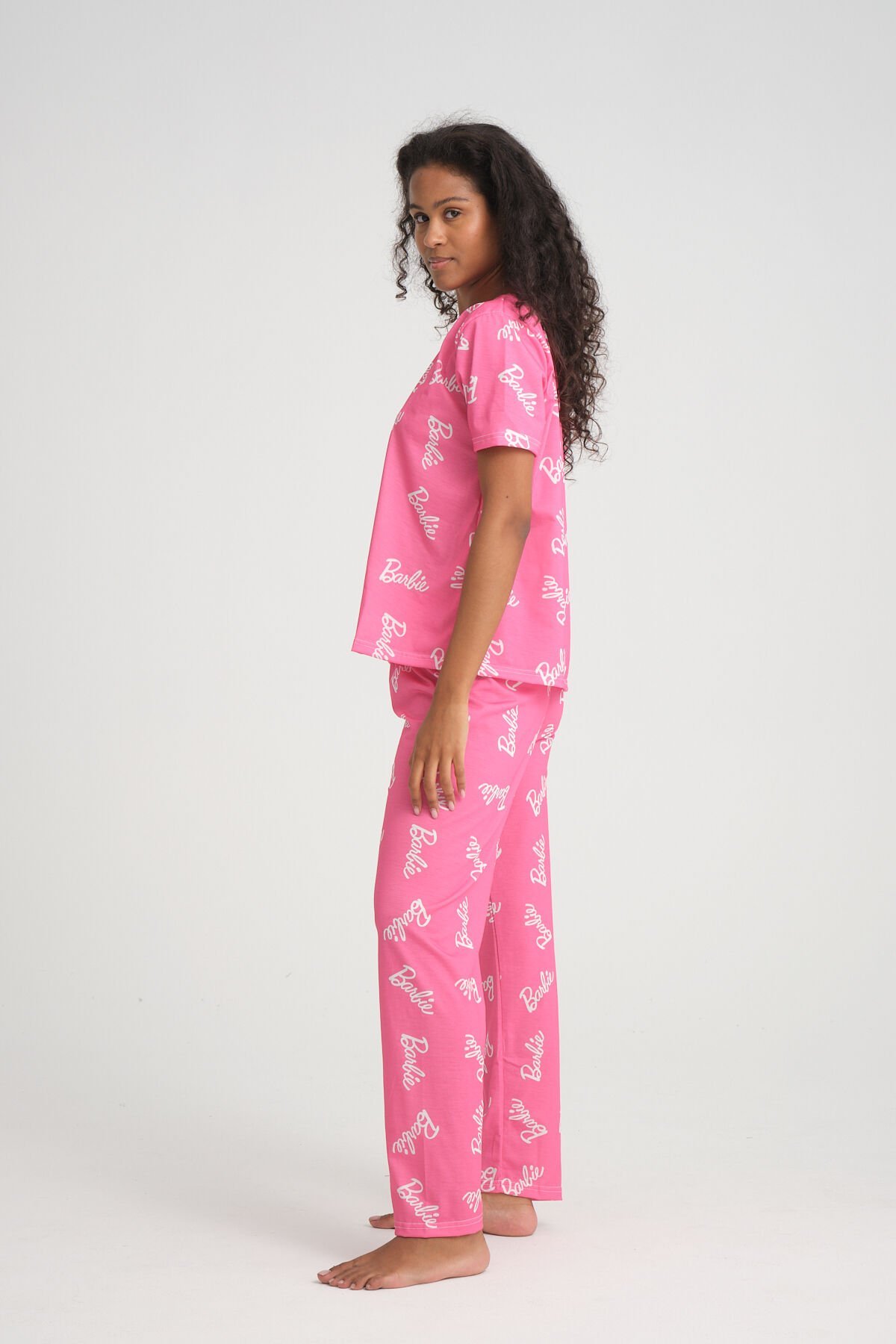 Kısa Kollu Kadın Pijama Takımı Barbie