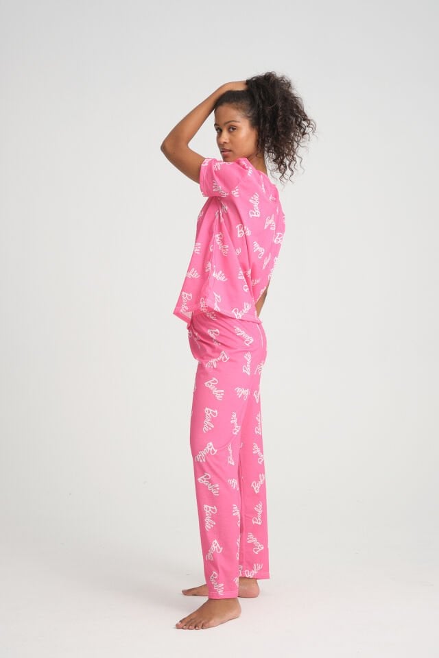 Kısa Kollu Kadın Pijama Takımı Barbie