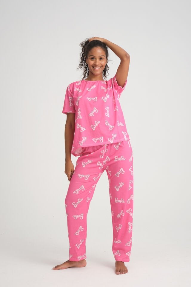 Kısa Kollu Kadın Pijama Takımı Barbie